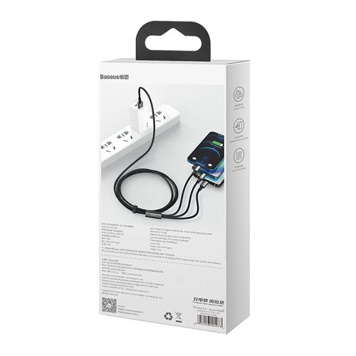 kabel usb 3w1 baseus tungsten gold, usb do micro usb / usb-c / na Arena.pl