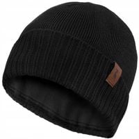 CZAPKA ZIMOWA MĘSKA DAMSKA Z WEŁNY MERINO WEŁNIANA AGBO HOGAN CIEPŁA CZARNA