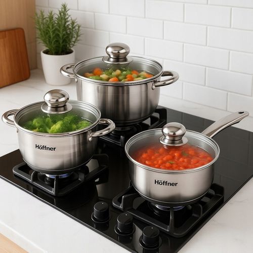 ZESTAW GARNKÓW INDUKCJA / GAZ PATELNIA RONDEL GARNKI STAL NIERDZEWNA na Arena.pl