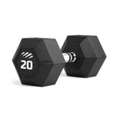 Hantla gumowana tiguar HEX 20 kg | trening siłowy, funkcjonalny, cross