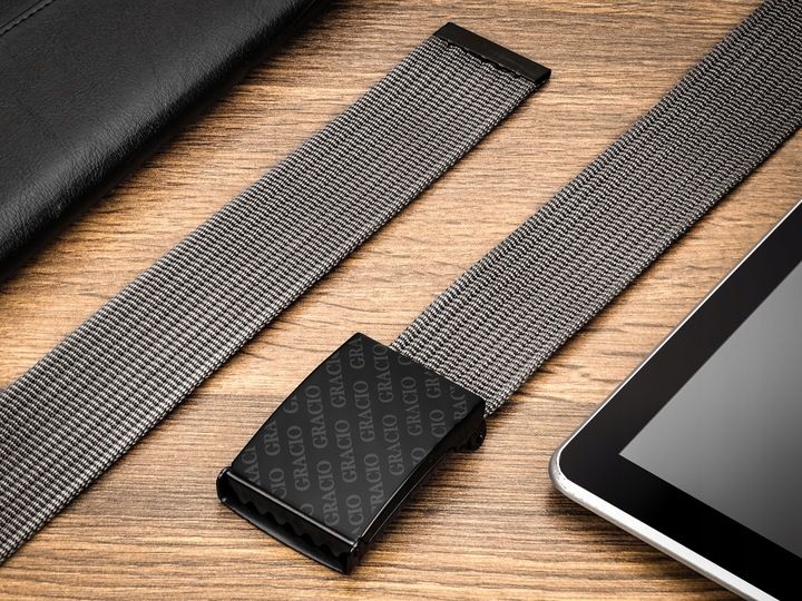 Gracio Pasek Męski Klamra ZACISK do SPODNI Szary155cm zdjęcie 12