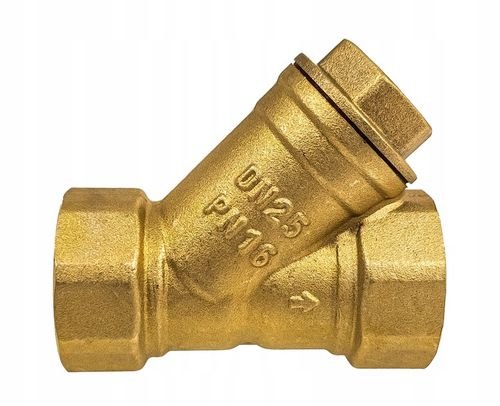 FILTR SKOŚNY SIATKOWY MOSIĘŻNY DO WODY 1" CAL DN25 TMAX 120°C SOLIDNY MOCNY na Arena.pl