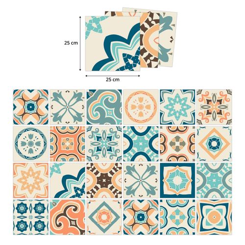 Naklejki Na Płytki Pastele MOZAIKA Marokańska Zestaw 24 szt. 25x25 na Arena.pl