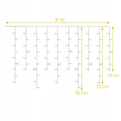 SOPLE 300LED kurtyna lampki na zewnątrz z FLASH 10M DODATKOWE GNIAZDO na Arena.pl