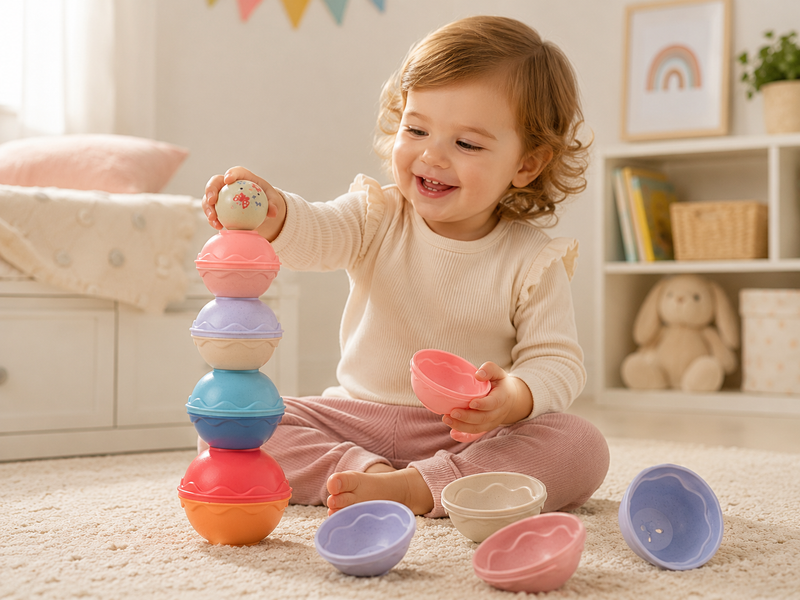 Kolorowa wieża Stacking Balls – 9 elementów zdjęcie 2