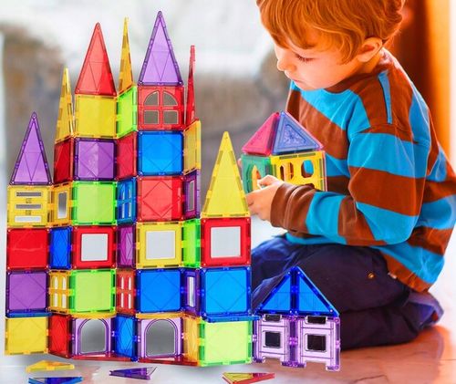 DUŻE KLOCKI MAGNETYCZNE KONSTRUKCYJNE 3D EDUKACYJNE DLA DZIECI 45 elementów na Arena.pl