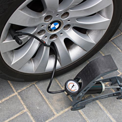 POMPKA NOŻNA SAMOCHODOWA ROWEROWA Z MANOMETREM na Arena.pl