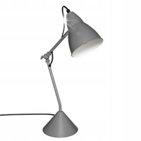LAMPA NA BIURKO METALOWA SZARA 25 X 15 X 62 CM 25W GWINT E27