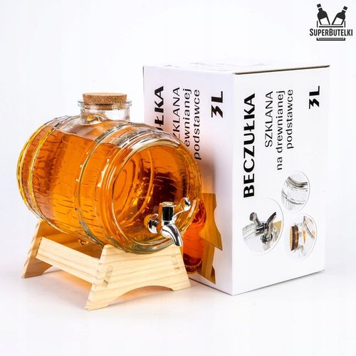 BECZKA SZKLANA 3L BECZUŁKA ANTAŁEK NA NAPOJE LEMONIADĘ WÓDKĘ WINO BIMBER na Arena.pl