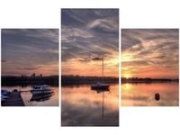 90X60CM OBRAZ WIDOK DREWNIANEGO POMOSTU TRZY OBRAZY