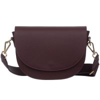 VERA PELLE torebka skórzana listonoszka z paskiem na ramię V504 c.bordowa