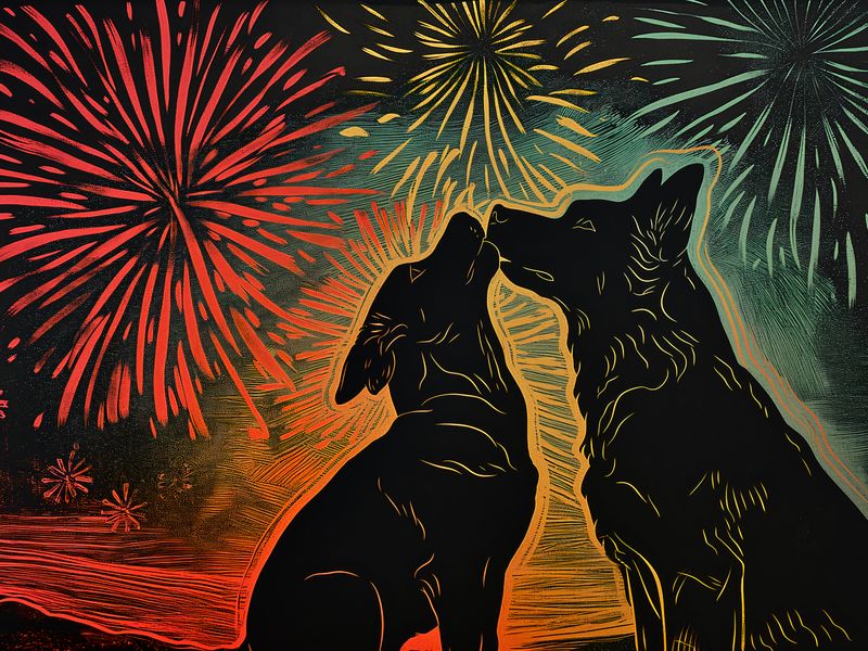 Plakat 80x60cm Psi Uścisk zdjęcie 1