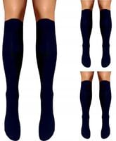 PODKOLANÓWKI 3-PARY ZESTAW BAWEŁNIANE CZARNE GŁADKIE KRYJĄCE DAMSKIE 38-41