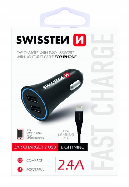 ŁADOWARKA SAMOCHODOWA z kablem Lightning 2x USB zdjęcie 7