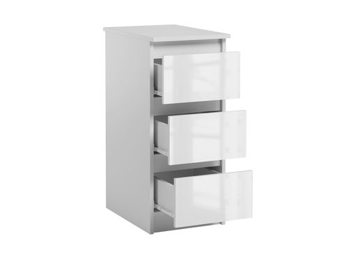 Wąska Szafka Do Biura Salonu 3 Szuflady Dostawka Jaris Biały Połysk na Arena.pl