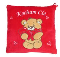 poduszka pluszowa 25 x 25cm KOCHAM CIĘ P3335