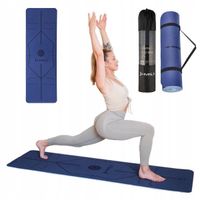 mata treningowa fitness 182x61x0,8cm PODWÓJNA WARSTWA TPE + pokrowiec HMS