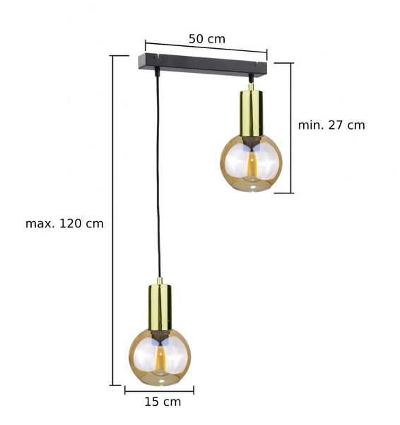 Lampa wisząca 2xE27 JANTAR GOLD zdjęcie 4