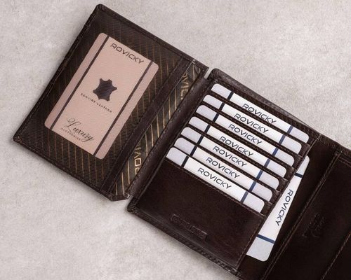 duży, skórzany portfel męski na zatrzask - rovicky na Arena.pl