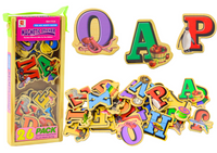 Zestaw Magnesy Drewniane Literki Obrazki 26 Sztuk