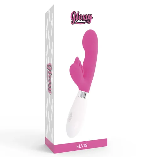 glossy elvi rożowy masażer silikonowy 10 trybow, 12 cm, 2 silniki na Arena.pl