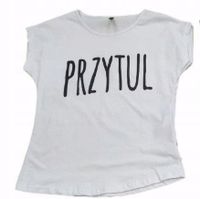 Koszulka ,,PRZYTUL" bluzka t-shirt biała r.L