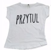 Koszulka ,,PRZYTUL" bluzka t-shirt biała r.L