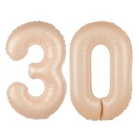 Balony foliowe liczba 30 karmelowy 100 cm