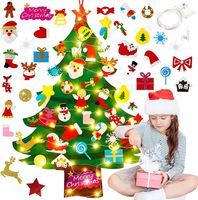 DIY FILCOWA CHOINKA LED OZDOBY ŚWIĄTECZNE ZABAWKA DZIECI DEKORACJA Z FILCU