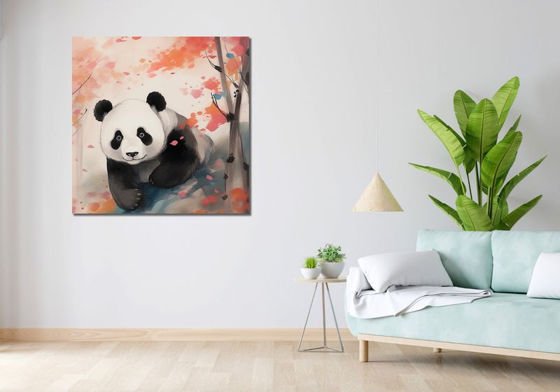 Obraz 100x100cm Panda wśród Klonów zdjęcie 2