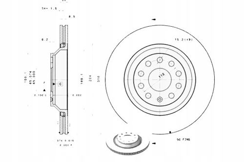 TARCZA HAM TYL 310X22 V BREMBO na Arena.pl