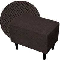 POKROWIEC NA PODNÓŻEK PUF ELASTYCZNY ŻAKARD JODEŁKA OEKO TEX CZEKOLADOWY BRĄZ