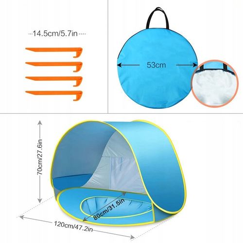 NAMIOT PLAŻOWY NA PLAŻĘ BIWAK Z BASENEM BRODZIKIEM BRODZIK Z DASZKIEM na Arena.pl