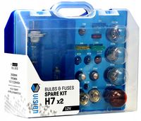 ZESTAW ŻARÓWEK ZAPASOWYCH 2X H7 + 17 ELEMENTÓW ZASOBNIK ŻARÓWKI W5W PY21W