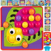 Układanka Guzikowa Mozaika Edukacyjna Grzybki Puzzle Pinezki Gra Montessori