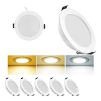 Lampa Sufitowa Wpuszczana Okrągła Plafon Panel Led Podtynkowy 7W 700Lm 5X