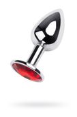 Silver Anal Plug Toyfa Metal,With A Red Gem