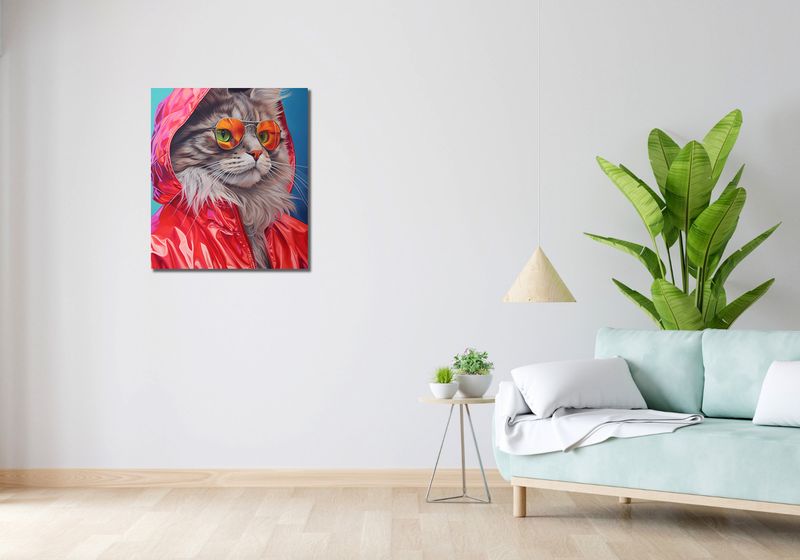Obraz 60x70cm Kot w Stylu zdjęcie 2