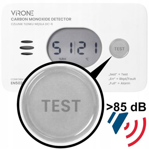 CZUJNIK CZADU DETEKTOR TLENKU WĘGLA GAZU CO LCD + CZUJNIK DYMU + na Arena.pl