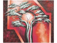 60X50CM SZKARŁATNE DRZEWO OBRAZ ŚCIAN DREWNIANE