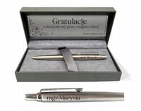Długopis PARKER JOTTER steel CT+GRAWER+ETUI+TABLICZKA Z DEDYKACJĄ PREZENT