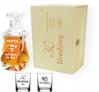 KARAFKA z grawerem + 2 szklanki skrzynka PREZENT