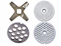 nożyk dwustronny + 3 sitka do maszynek zelmer o komorze mielenia nr 8