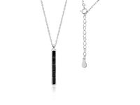 Elegancki rodowany srebrny podłużny naszyjnik gwiazd celebrytka czarne cyrkonie srebro 925 Z1586N