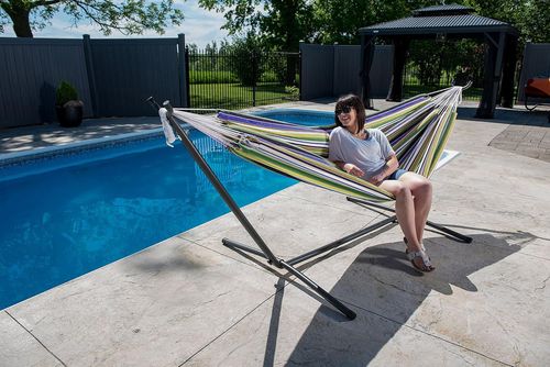 Stojak do hamaka stalowy stojak na hamak ogrodowy balkonowy do domu na Arena.pl