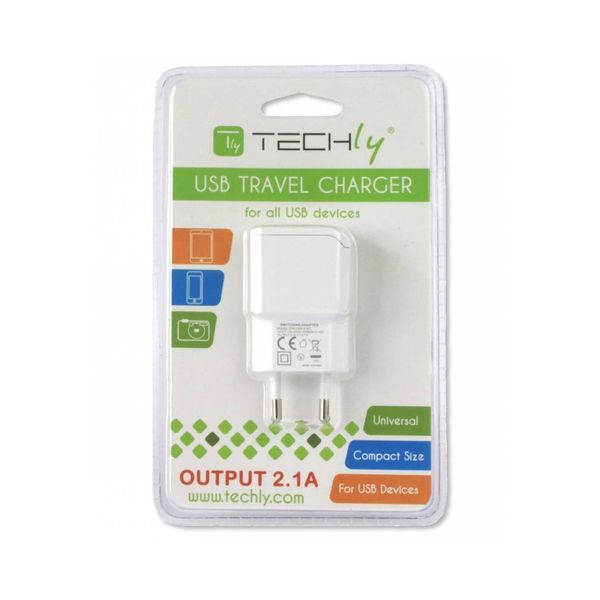 SIECIOWA ŁADOWARKA TECHLY USB 5V 2.1A SLIM BIAŁA zdjęcie 2