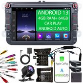 RADIO ANDROID 2DIN 4+64 GB 8 CALI VW PASSAT B6 B7 GOLF 5 V 6 VI SKODA SEAT