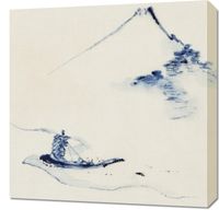 Obraz 60x60cm A Person in a Small Boat, Hokusai Vintage do Salonu