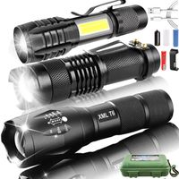 ZESTAW 3x MOCNA LATARKA TAKTYCZNA LED CREE ZOOM XML-T6 + 2x Q5