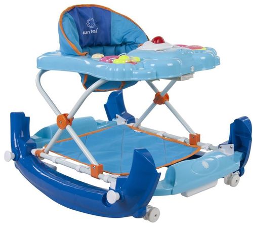 Chodzik kołyska miś - niebieski na Arena.pl